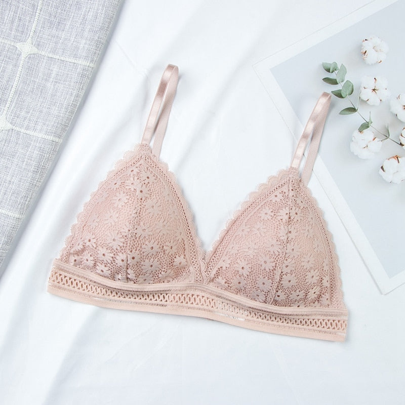 H6991cc6b220347ff92575d78cee0c9b3C Soutien-gorge en dentelle florale rose